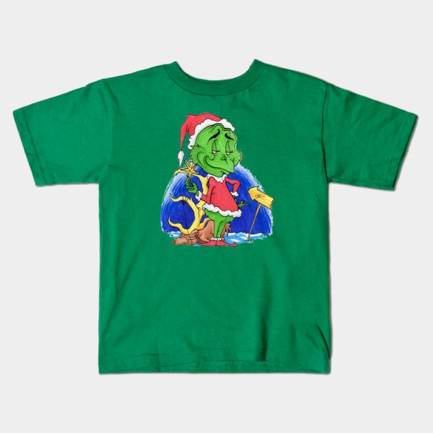 The Grinch Peep Kids T-Shirt by RevxArt